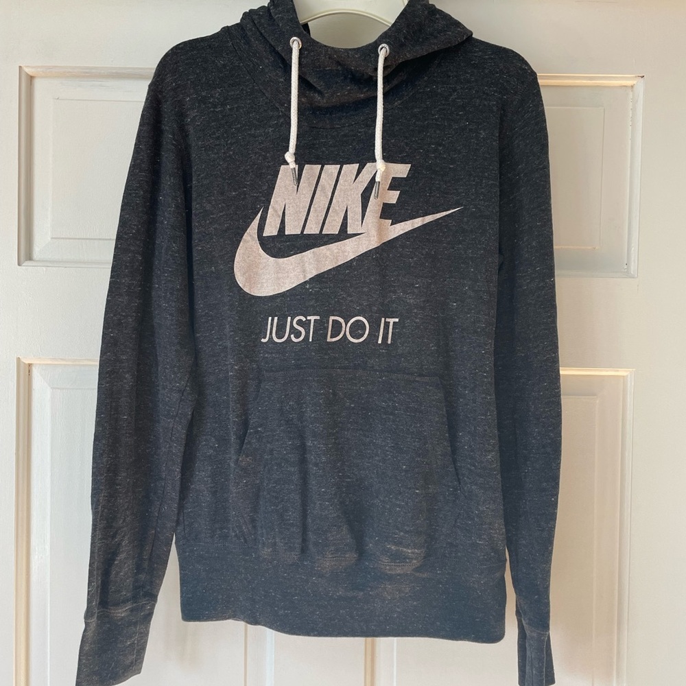 Nike Just Do It Pullover Hoodie Medium Dark Charcoal Heather